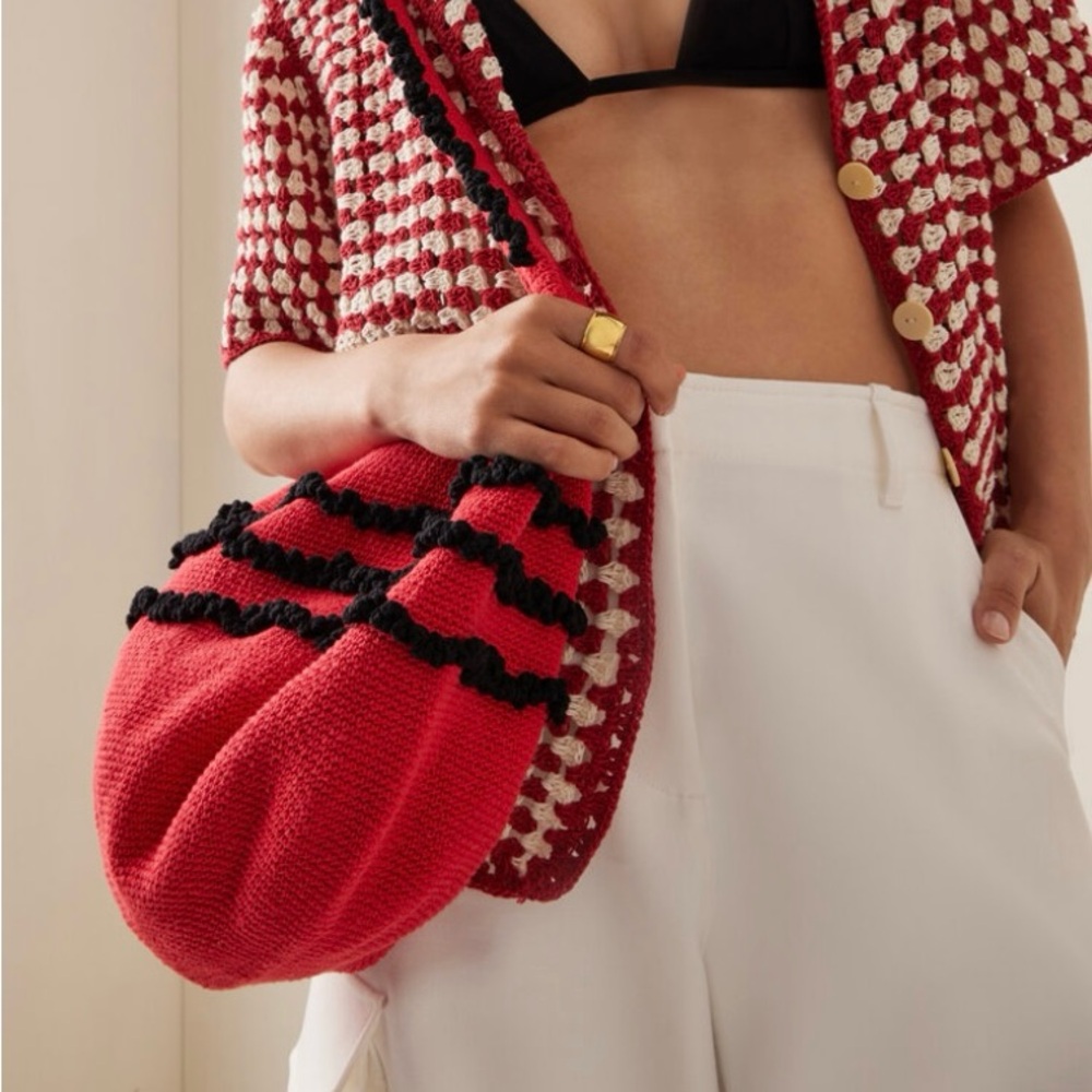 NWT Crochet Slouchy Bag